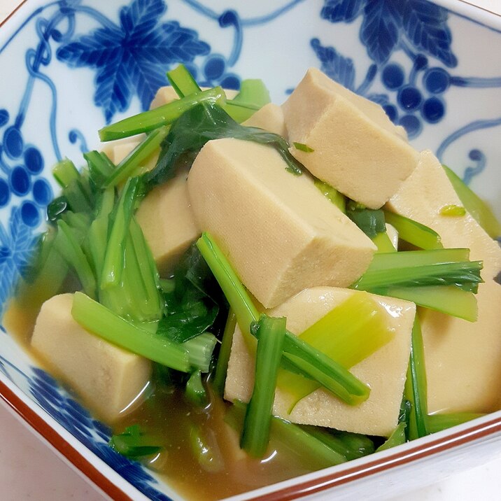 簡単・ヘルシー！(^^)高野豆腐と小松菜のくず煮♪